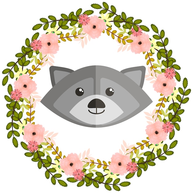 Free vector cute racoon background