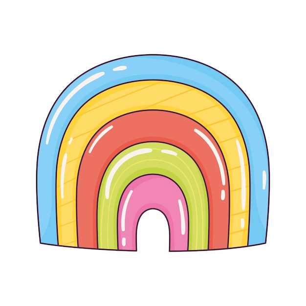 Free vector cute rainbow retro style