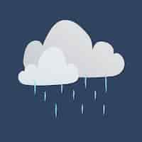 Free vector cute rainy cloud sticker, printable weather clipart vector