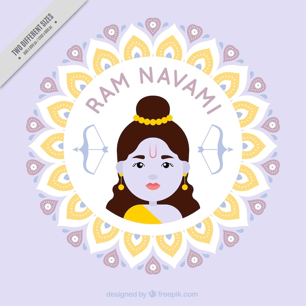 Free vector cute ram navami background