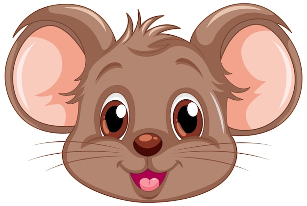 Free vector cute rat face with smiley face