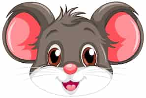 Free vector cute rat face with smiley face