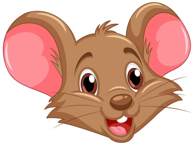 Free vector cute rat face with smiley face