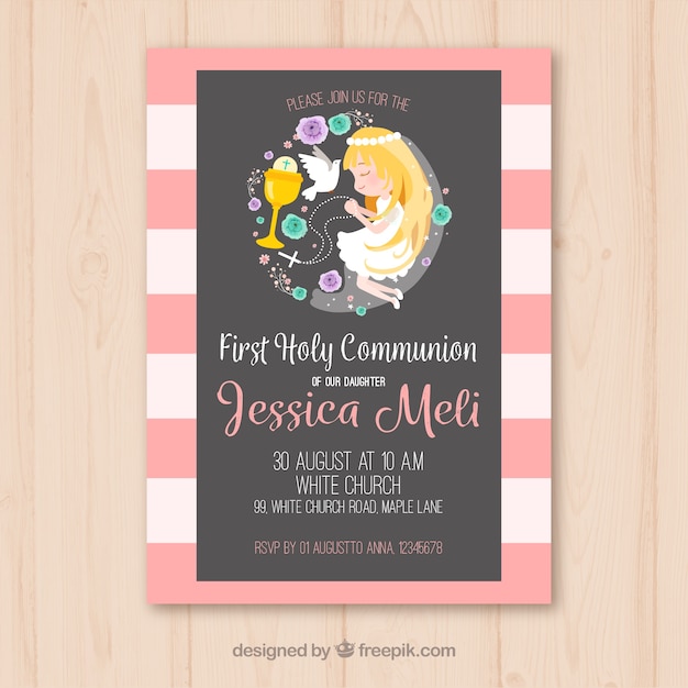 Free vector cute reminder of communion