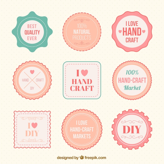 Free vector cute retro badges