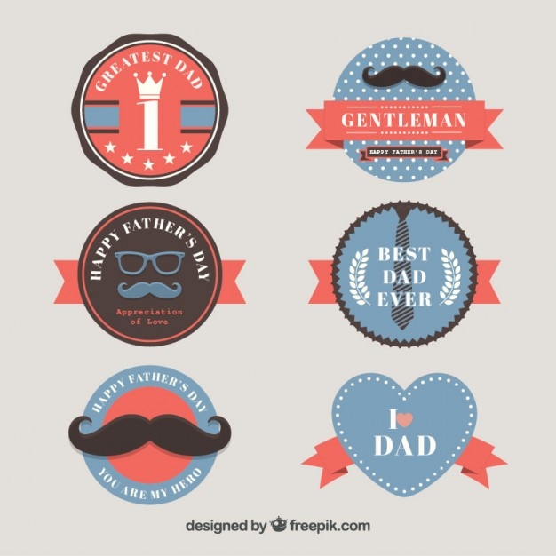 Cute retro father's day badge collection