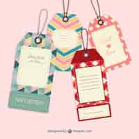 Free vector cute retro label tags