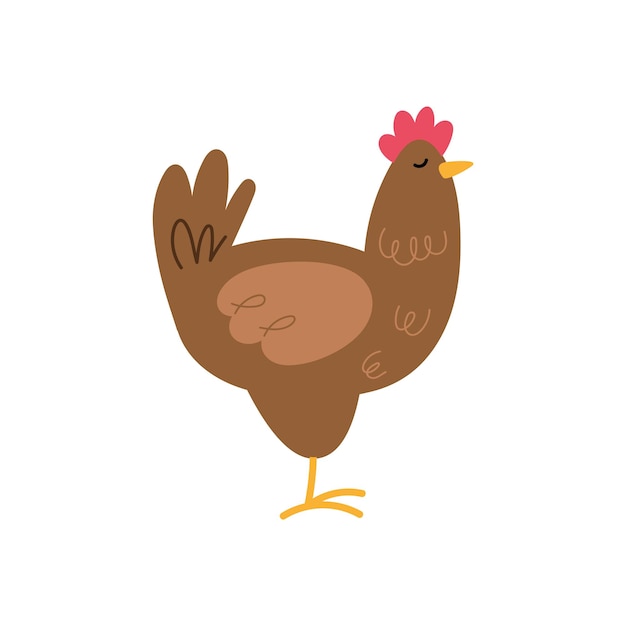 Free vector cute rooster standing