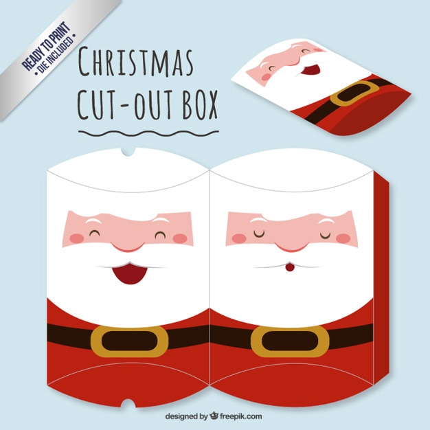 Cute santa claus cut out box