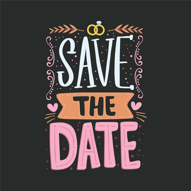 Cute save the date lettering