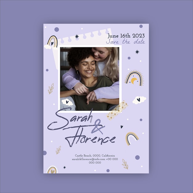 Cute save the date postcard