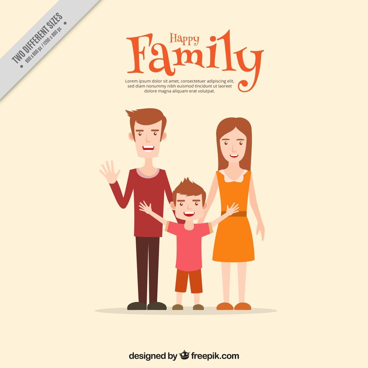 Free Vector cute scene of smiling family