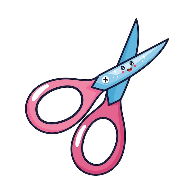 Free vector cute scissors kawaii