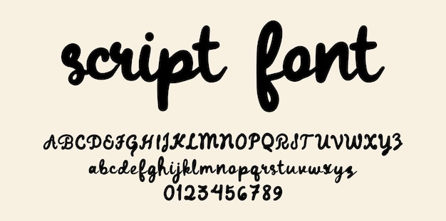Cute Script Font alphabet