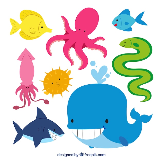 Free vector cute sea animals