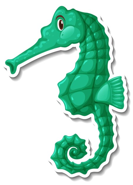 Cute seahorse sea animal cartoon sticker