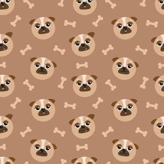 かわいいパグアバターのイラスト プレミアムベクター かわいいパグアバターのイラスト プレミアムベクター