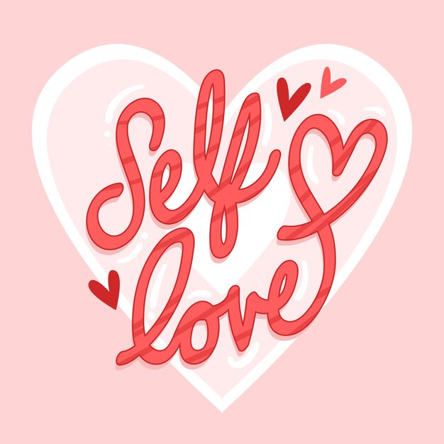 Cute self love lettering with heart