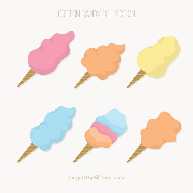 Cute set of colorful cotton candy