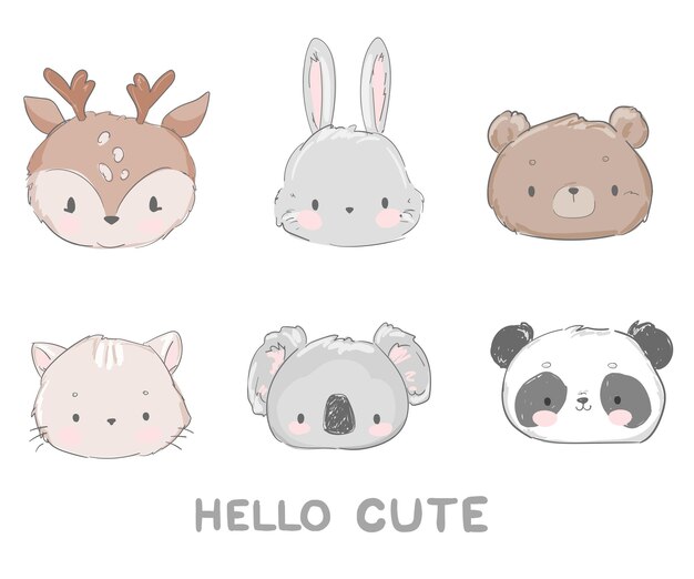 保育園のイラストの白い背景の子供のデザイン印刷に分離された緑の葉とかわいいコアラ プレミアムベクター