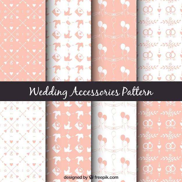 Cute several wedding patterns in pink color