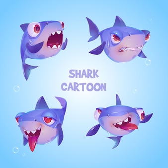 Simpatico personaggio dei cartoni animati di squalo