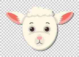 Free vector cute sheep head in flat cartoon style