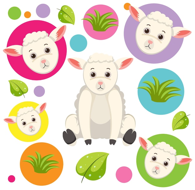 Cute sheep seamless pattern