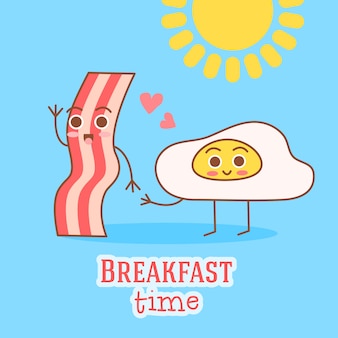Cute and simple frame illustration with omelet, olive oil, eggs, milk, salt, onion, mushrooms