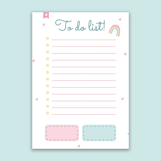 Cute simple to do list list