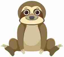 Free vector cute sloth in flat style isolated