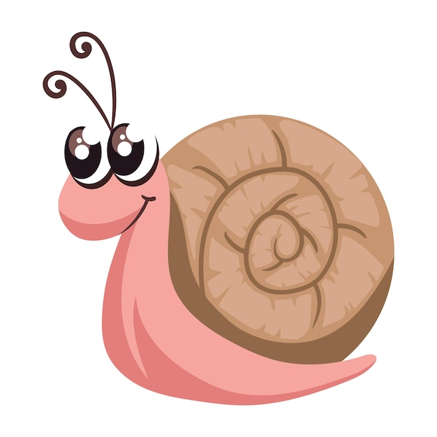 Free vector cute snail garden animal icon