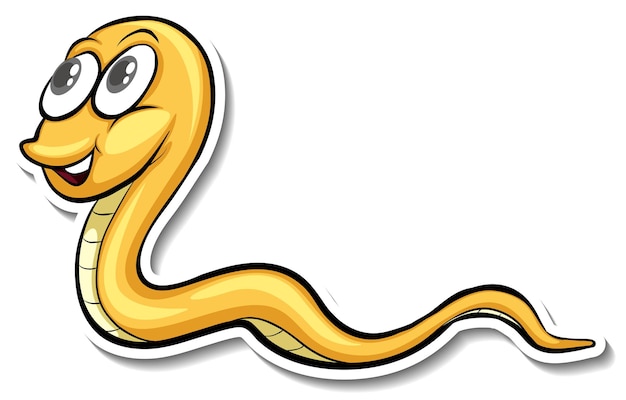 Free vector a cute snake cartoon animal sticker