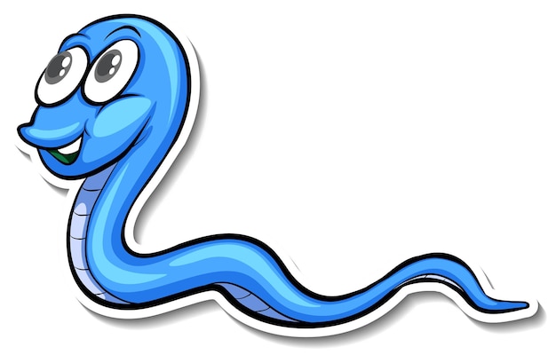 귀여운 뱀 만화 동물 스티커