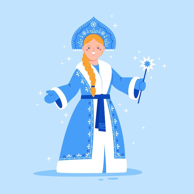 Free vector cute snow maiden character