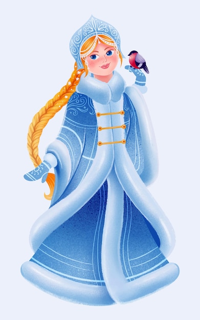 Cute snow maiden character