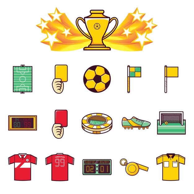 かわいいサッカーサッカーのアイコン プレミアムベクター