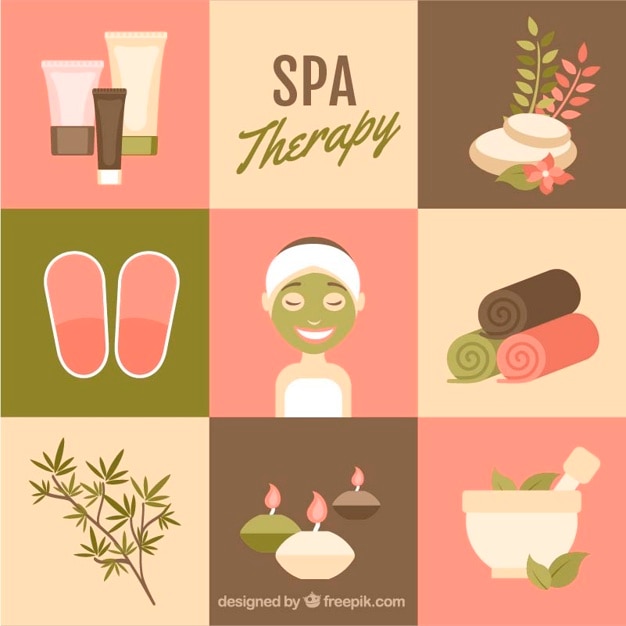 Free vector cute spa elements