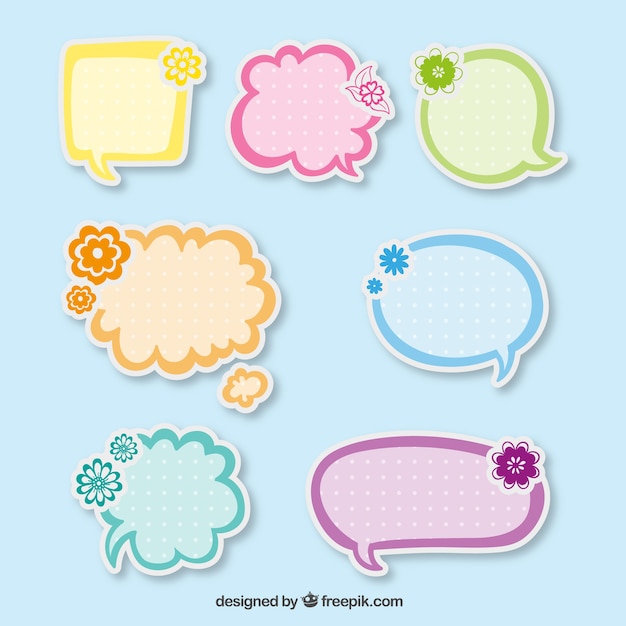 Cute speech bubbles stickers