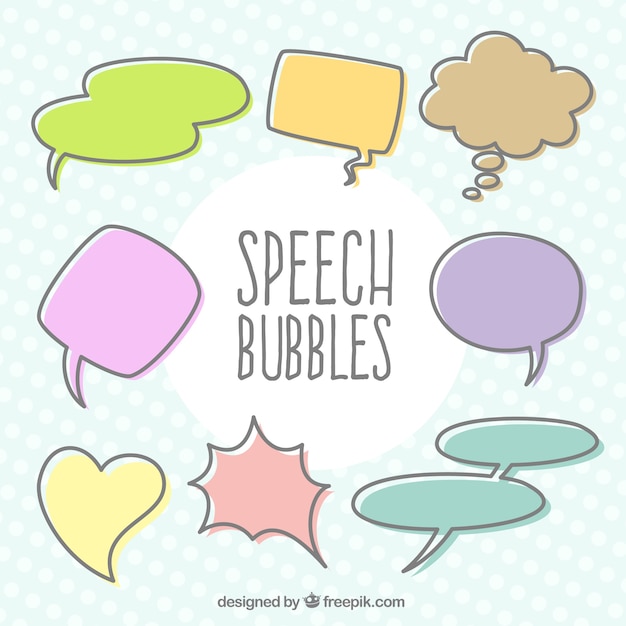 Free vector cute speech bubbles