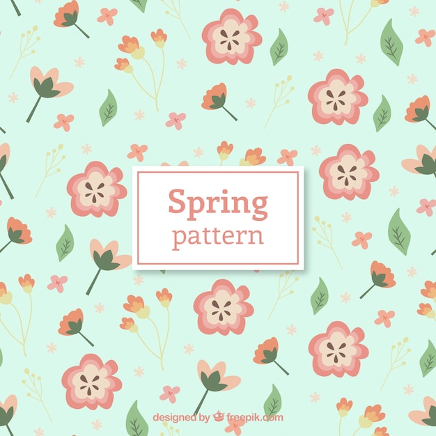 귀여운 봄 꽃 패턴