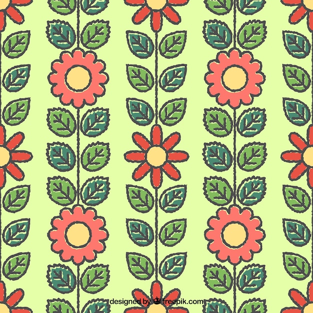 Free vector cute spring flowers pattern