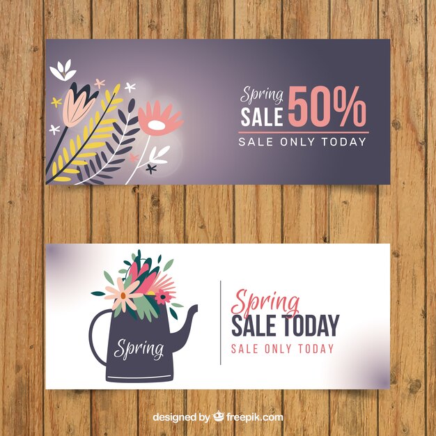 Cute spring sale banners