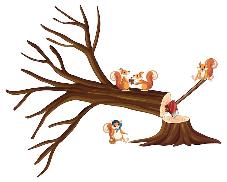 Free Vector cute squirrel animal cartoon