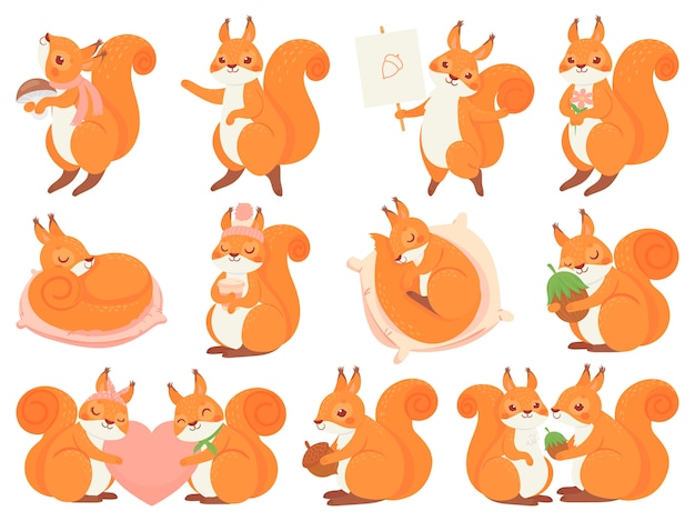 귀여운 다람쥐 만화 마스코트