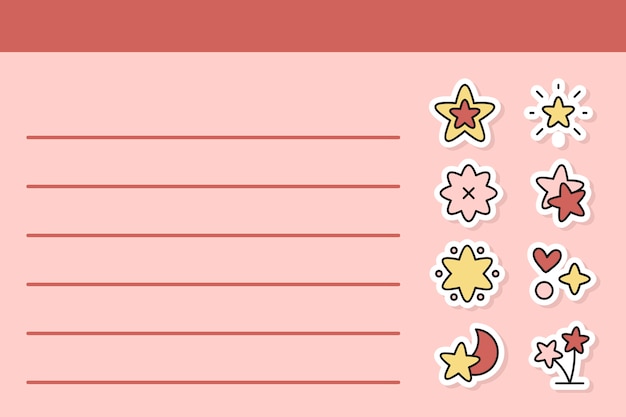 Cute star design memo