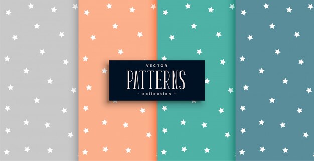 Cute stars pattern set in many colors