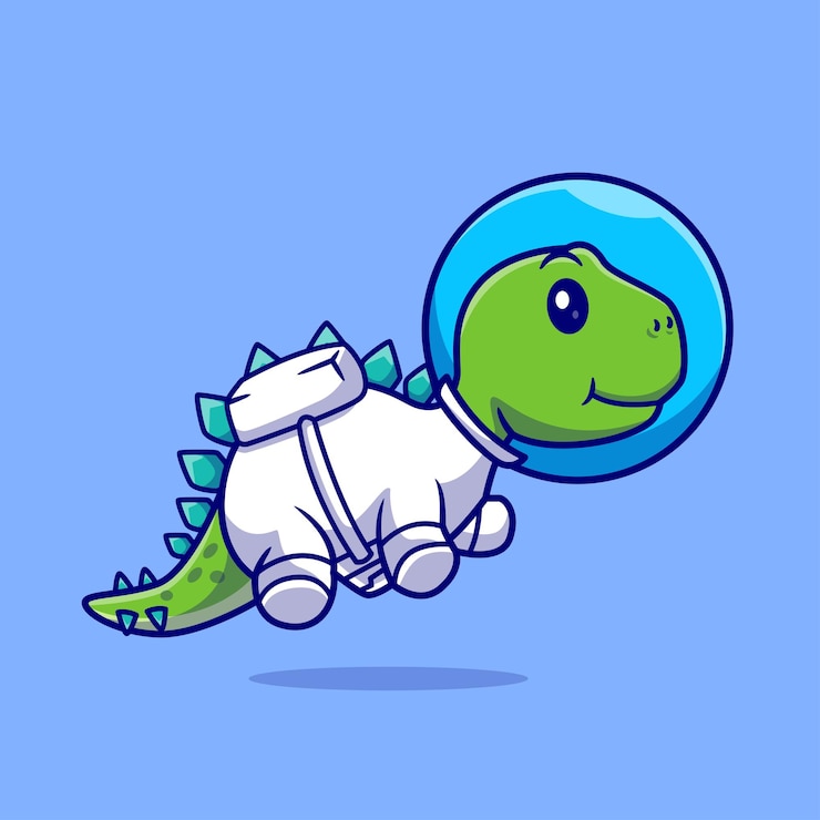 Free Vector cute stegosaurus dino astronaut cartoon vector icon illustration animal science isolated flat vector