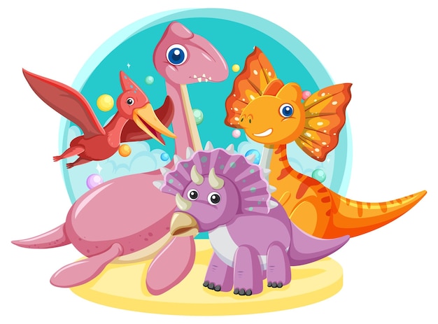 Free vector cute stegosaurus dinosaur and baby