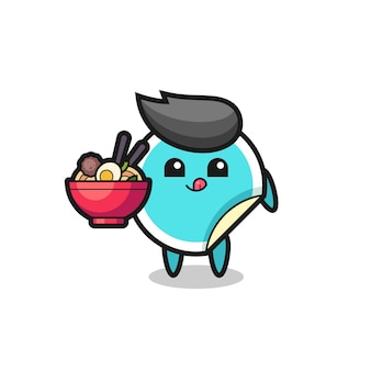 Cute sticker character eating noodles , cute style design for t shirt, sticker, logo element